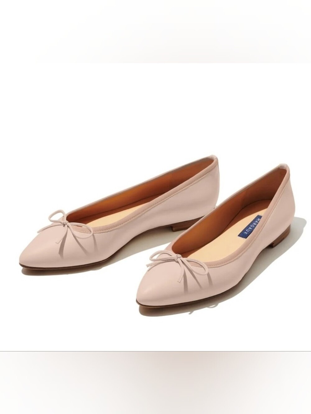 Margaux The Pointe Ballet Flats Dune Blush Leather Pointed Toe Size 11 N EU 42